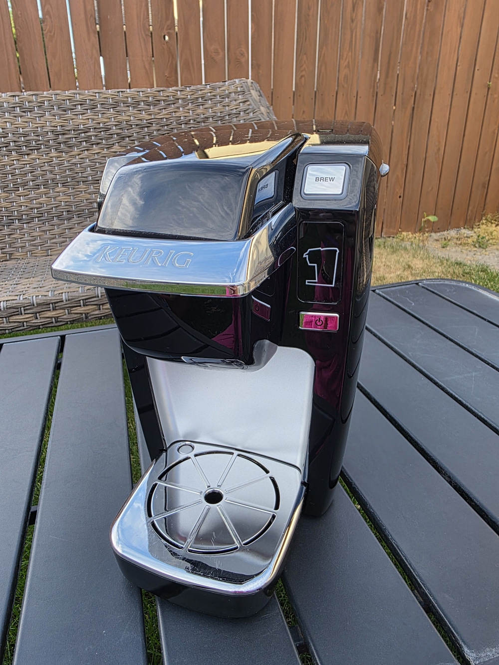 Keurig K10 Mini Plus Single Serve Coffee Maker Chrome Black Compact Brewer